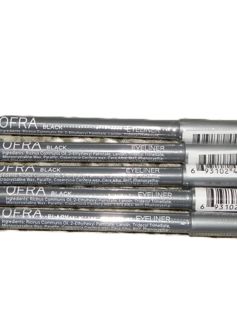 5 Ofra Eyeliner Pencils Black - Full Size - Sealed - Water Resistant